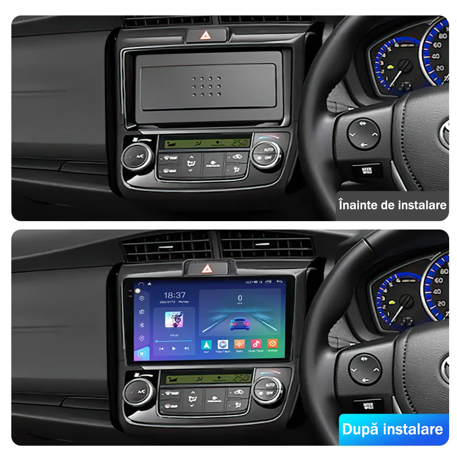 Navigatie dedicata Toyota Corolla Axio 2015-2017, 4GB RAM 32GB ROM, Octacore, Android 14, Display QLED  9", DSP, Carplay&Android Auto, SIM 4G, Bluetooth, Ventilator Activ [5]