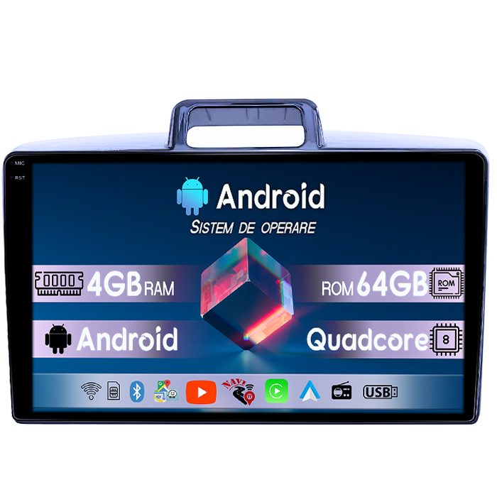 Navigatie dedicata Toyota Corolla Axio 2015-2017, 4GB RAM 64GB ROM, Quad Core, Display 9" QLED 1K, Carplay, Android 14, Bluetooth, Magazin Play, Suport Camere AHD [1]