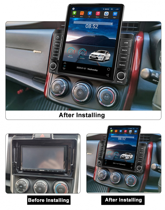 Navigatie dedicata Toyota Corolla Axio 2015-2017,Tesla Style, ANDROID 13,Carplay&Android Auto, 10 inch , 8+128GB, Internet, Aplicatii, Waze, GPS [3]