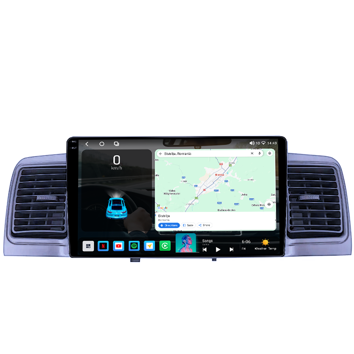 Navigatie dedicata Toyota Corolla EX 2007-2012, 4GB RAM 64GB ROM, Octacore, Android 14, Display QLED 1K 9", Carplay&Android Auto, SIM 4G, Ventilator Activ [2]