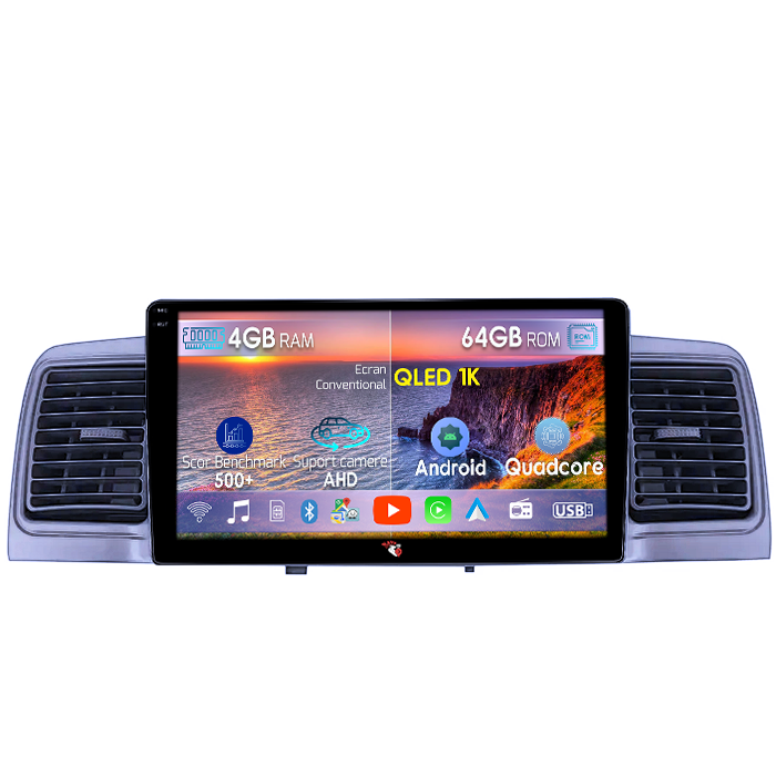Navigatie dedicata Toyota Corolla EX 2007-2012, 4GB RAM 64GB ROM, Octacore, Android 14, Display QLED 1K 9", Carplay&Android Auto, SIM 4G, Ventilator Activ [1]