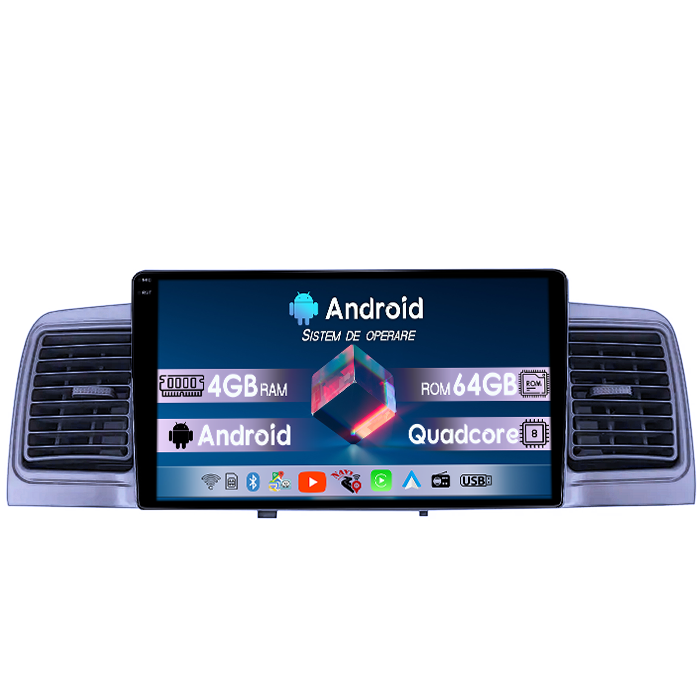 Navigatie dedicata Toyota Corolla EX 2007-2012, 4GB RAM 64GB ROM, Quad Core, Display 9" QLED 1K, Carplay, Android 14, Bluetooth, Magazin Play, Suport Camere AHD [1]