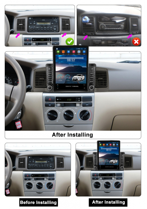 Navigatie dedicata Toyota Corolla EX 2007-2012,Tesla Style, ANDROID 13,Carplay&Android Auto, 10 inch , 8+128GB, Internet, Aplicatii, Waze, GPS [3]