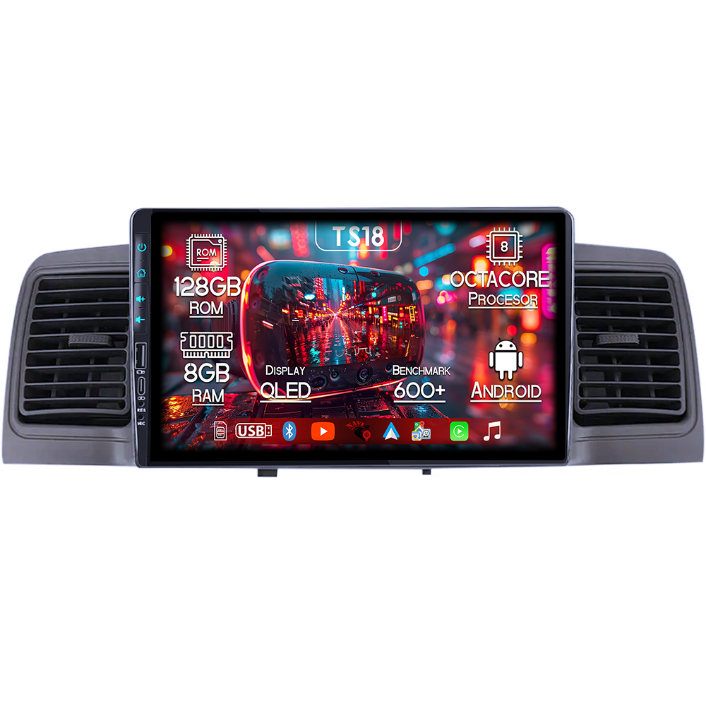Navigatie dedicata Toyota Corolla EX 2007-2012, USB&Butoane fizice frontale, Platforma TS18, 9 Inch, 8GB RAM 128GB ROM, Octacore, Android 14, Android Auto&Carplay [1]