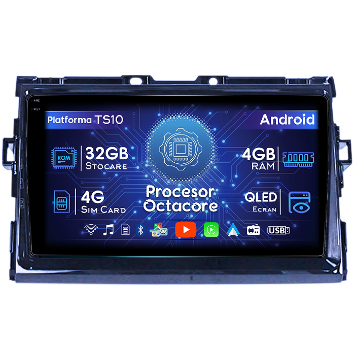 Navigatie dedicata Toyota Estima 2006-2012, 4GB RAM 32GB ROM, Octacore, Android 14, Display QLED 1K 9", DSP, Carplay&Android Auto, SIM 4G, Bluetooth, Ventilator Activ [1]