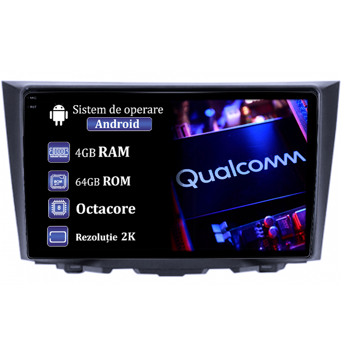 Navigatie dedicata Toyota Etios, 4GB RAM 64GB ROM, Octacore Qualcomm, Display 9" QLED 2K, Carplay, Android 14, Bluetooth, Magazin Play, Suport Camere AHD [1]