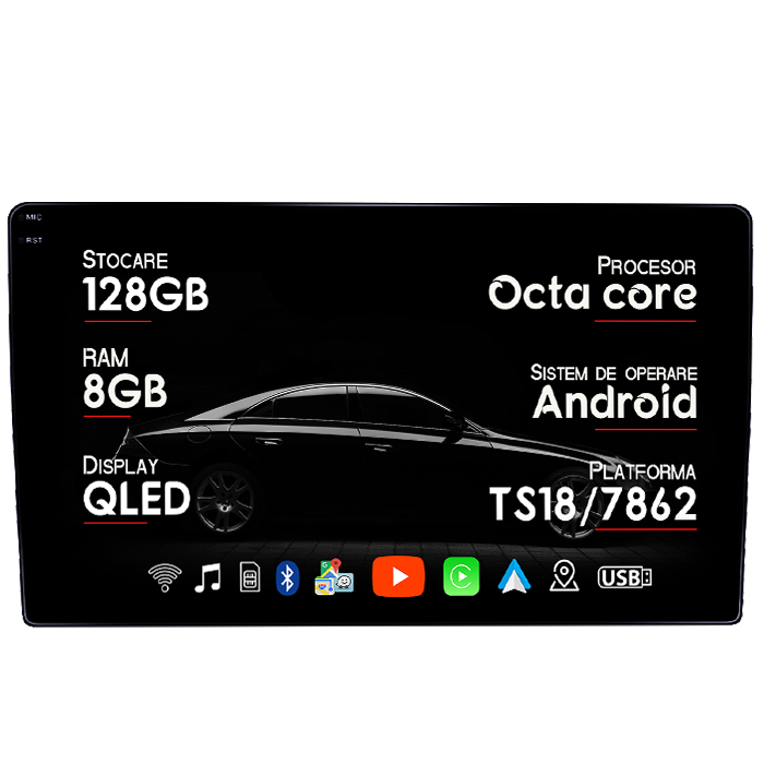 Navigatie dedicata Toyota Etios, 8GB RAM 128GB ROM, Octacore, Platforma TS18, Android 14, Display QLED 9", Suporta camera 360", DSP, Carplay&Android Auto, SIM 4G, Ventilator Activ [1]