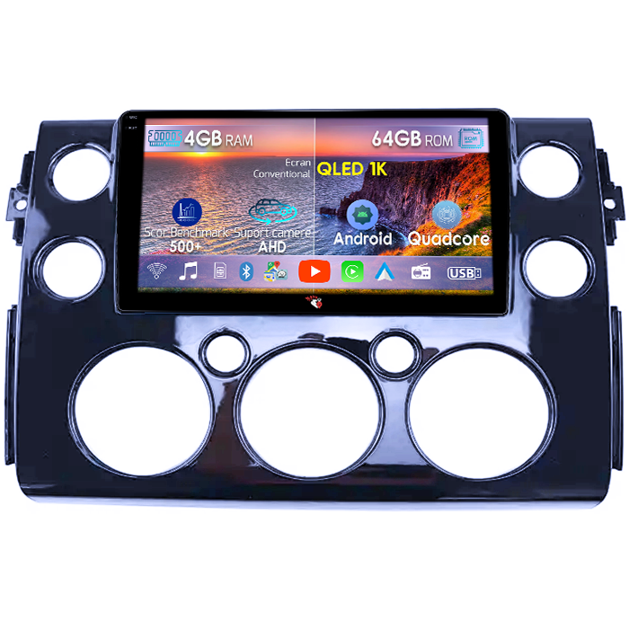 Navigatie dedicata Toyota FJ 2006-2020 Black, 4GB RAM 64GB ROM, Octacore, Android 14, Display QLED 1K 9", Carplay&Android Auto, SIM 4G, Ventilator Activ [1]