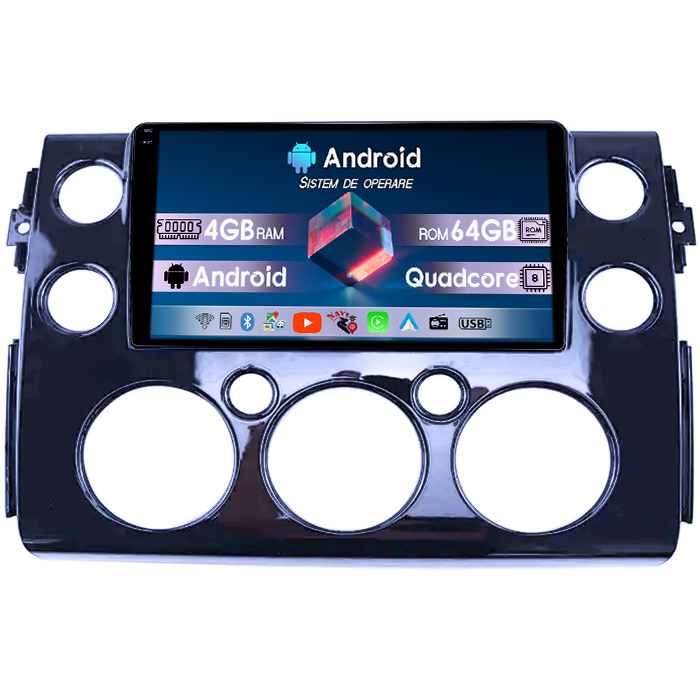 Navigatie dedicata Toyota FJ 2013-2017 Black, 4GB RAM 64GB ROM, Quad Core, Display 9" QLED 1K, Carplay, Android 14, Bluetooth, Magazin Play, Suport Camere AHD [1]