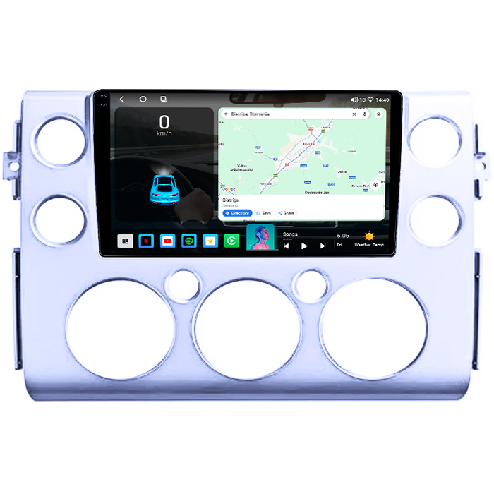 Navigatie dedicata Toyota FJ Cruiser J15 2006-2020, 4GB RAM 64GB ROM, Octacore, Android 14, Display QLED 1K 9", Carplay&Android Auto, SIM 4G, Ventilator Activ [2]
