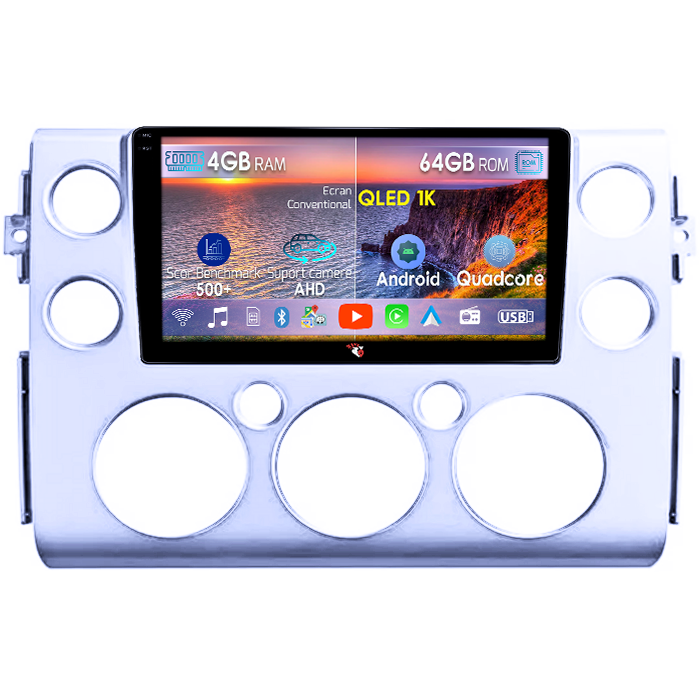 Navigatie dedicata Toyota FJ Cruiser J15 2006-2020, 4GB RAM 64GB ROM, Octacore, Android 14, Display QLED 1K 9", Carplay&Android Auto, SIM 4G, Ventilator Activ [1]