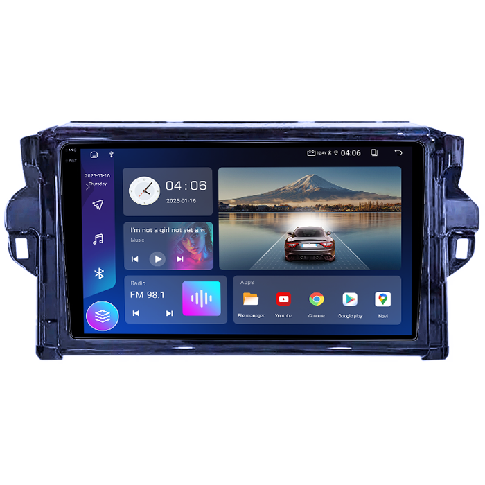 Navigatie dedicata Toyota Fortuner 2015-2020, 4GB RAM 64GB ROM, Quad Core, Display 9" QLED 1K, Carplay, Android 14, Bluetooth, Magazin Play, Suport Camere AHD [2]