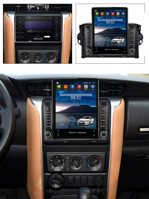 Navigatie dedicata Toyota Fortuner 2015-2020,Tesla Style, ANDROID 13,Carplay&Android Auto, 10 inch , 8+128GB, Internet, Aplicatii, Waze, GPS [4]