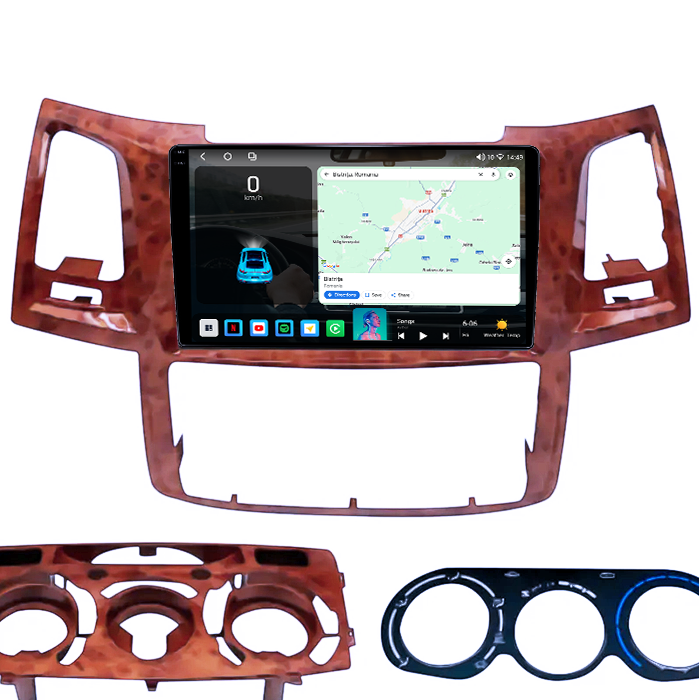 Navigatie dedicata Toyota Fortuner Hilux 2004-2014, 4GB RAM 32GB ROM, Octacore, Android 14, Display QLED 1K 9", DSP, Carplay&Android Auto, SIM 4G, Bluetooth, Ventilator Activ [2]