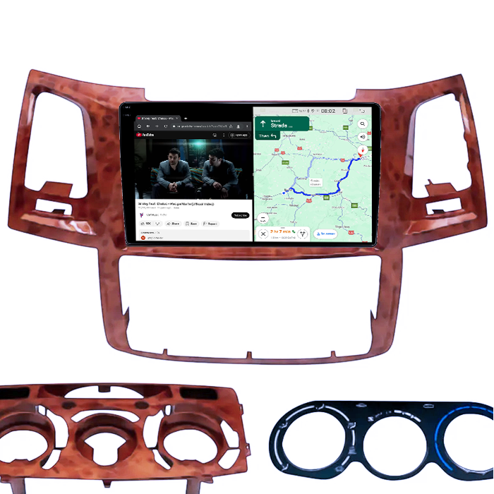 Navigatie dedicata Toyota Fortuner Hilux 2004-2014, 4GB RAM 64GB ROM, Quad Core, Display 9" QLED 1K, Carplay, Android 14, Bluetooth, Magazin Play, Suport Camere AHD [4]