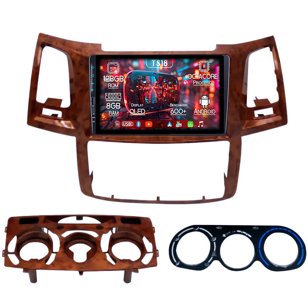 Navigatie dedicata Toyota Fortuner Hilux 2004-2014 AC/Clima, USB&Butoane fizice frontale, Platforma TS18, 9 Inch, 8GB RAM 128GB ROM, Octacore, Android 14, Android Auto&Carplay [1]