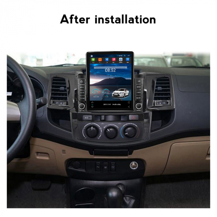 Navigatie dedicata Toyota Fortuner Hilux 2004-2014,Tesla Style, ANDROID 13,Carplay&Android Auto, 10 inch , 8+128GB, Internet, Aplicatii, Waze, GPS [4]