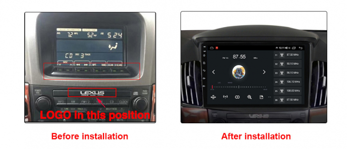 Navigatie dedicata Toyota Harrier/ Lexus RX 300 1998-2005, 4 GB RAM 32 ROM, Android 13, Display QLED, 9", DSP, Carplay, Android Auto, Internet, Youtube, Waze, WI-FI, USB, Bluetooth [5]