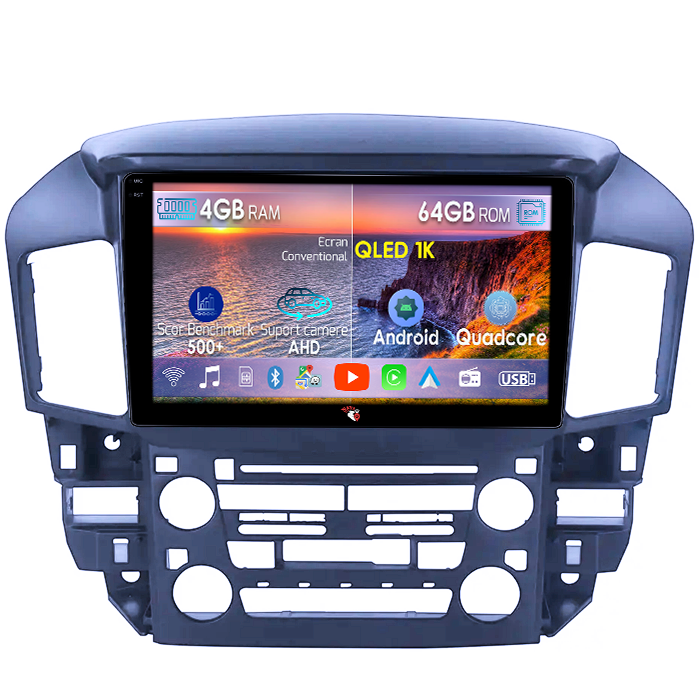 Navigatie dedicata Toyota Harrier/ Lexus RX 300 1998-2005, 4GB RAM 64GB ROM, Octacore, Android 14, Display QLED 1K 9", Carplay&Android Auto, SIM 4G, Ventilator Activ [1]