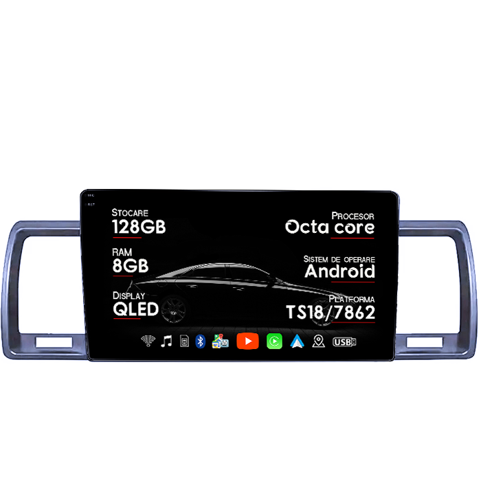 Navigatie dedicata Toyota Hiace 2004-2019, 8GB RAM 128GB ROM, Octacore, Platforma TS18, Android 14, Display QLED 9", Suporta camera 360", DSP, Carplay&Android Auto, SIM 4G, Ventilator Activ [1]