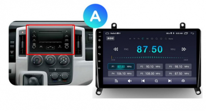 Navigatie dedicata Toyota Hiace 2019-2022, 4 GB RAM 32 ROM, Android 13, Display QLED, 9", DSP, Carplay, Android Auto, Internet, Youtube, Waze, WI-FI, USB, Bluetooth [3]