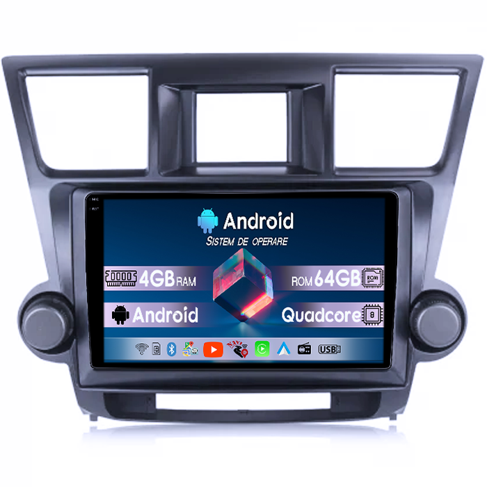Navigatie dedicata Toyota Highlander 2009-2014, 4GB RAM 64GB ROM, Quad Core, Display 10" QLED 1K, Carplay, Android 14, Bluetooth, Magazin Play, Suport Camere AHD [3]