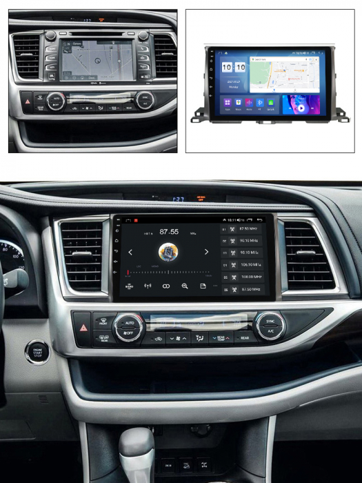 Navigatie dedicata Toyota Highlander 2013-2018, 4GB RAM 64GB ROM, Octacore, Android 13, Display QLED 10", DSP, Carplay, Android Auto, Internet, Youtube, Waze, WIFI, Bluetooth [8]