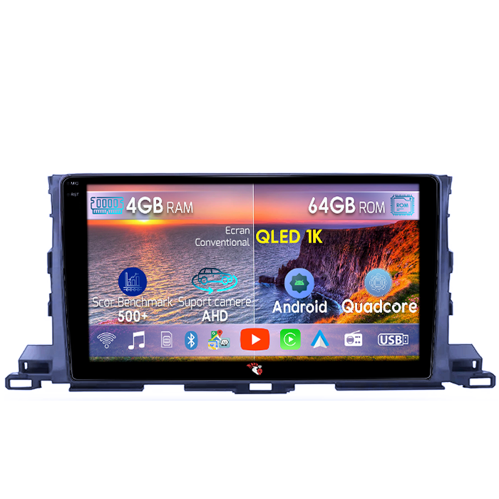 Navigatie dedicata Toyota Highlander 2014-2018, 4GB RAM 64GB ROM, Octacore, Android 14, Display QLED 1K 9", Carplay&Android Auto, SIM 4G, Ventilator Activ [1]