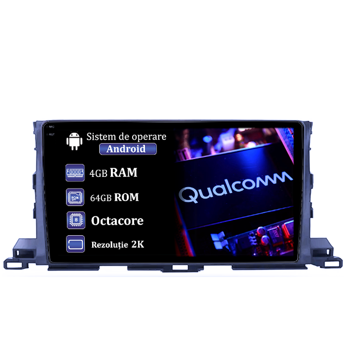 Navigatie dedicata Toyota Highlander 2014-2018, 4GB RAM 64GB ROM, Procesor Qualcomm Octacore, Android 14, Rezolutie 2K, Display QLED 9", DSP, Carplay&Android Auto, SIM 4G [1]