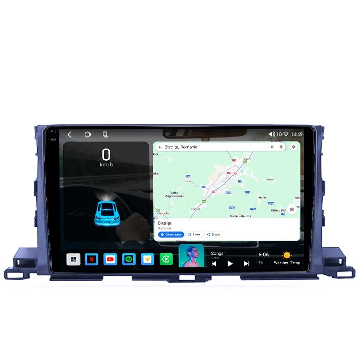 Navigatie dedicata Toyota Highlander 2014-2018, 8GB RAM 128GB ROM, Octacore, Platforma TS18, Android 14, Display QLED 9", Suporta camera 360", DSP, Carplay&Android Auto, SIM 4G, Ventilator Activ [2]