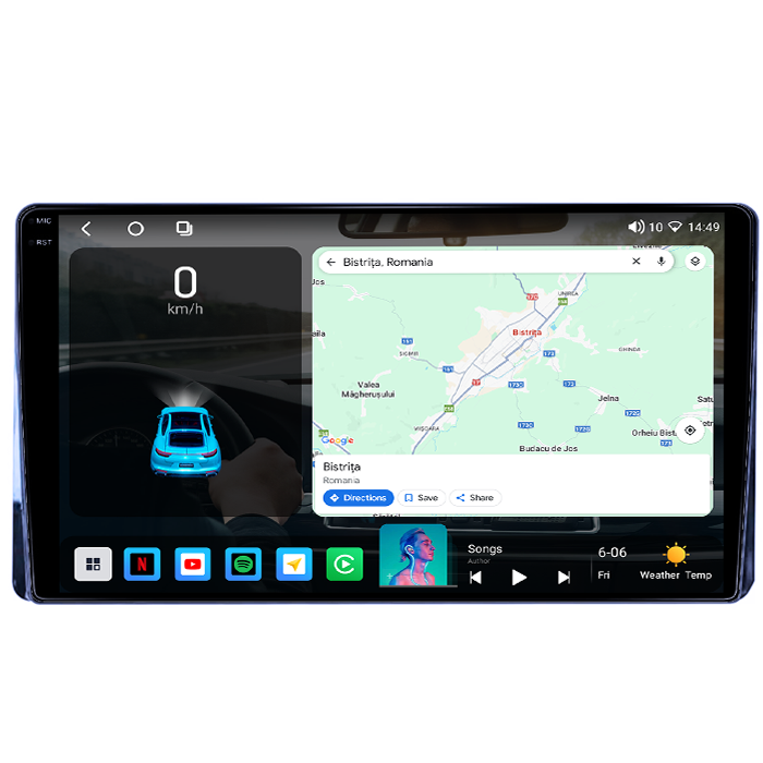 Navigatie dedicata Toyota Highlander Kluger 2022, 4GB RAM 64GB ROM, Octacore, Android 14, Display QLED 1K 9", Carplay&Android Auto, SIM 4G, Ventilator Activ [2]