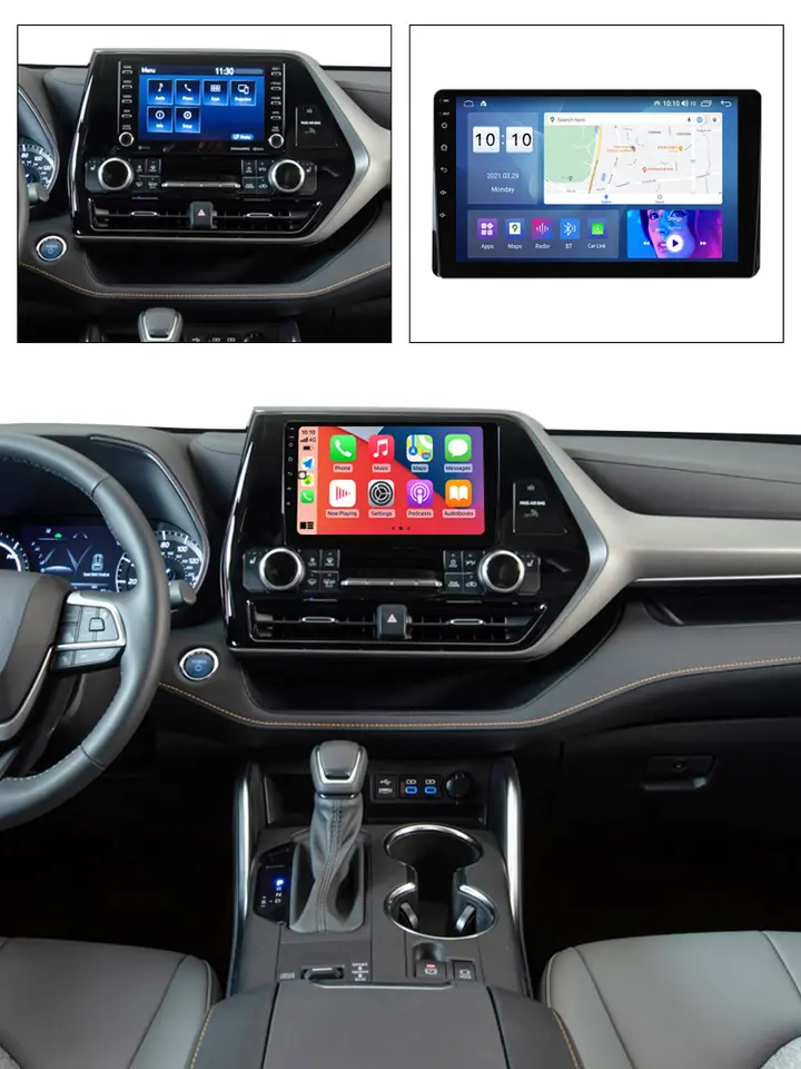 Navigatie dedicata Toyota Highlander Kluger 2022, 4GB RAM 64GB ROM, Quad Core, Display 9" QLED 1K, Carplay, Android 14, Bluetooth, Magazin Play, Suport Camere AHD [5]
