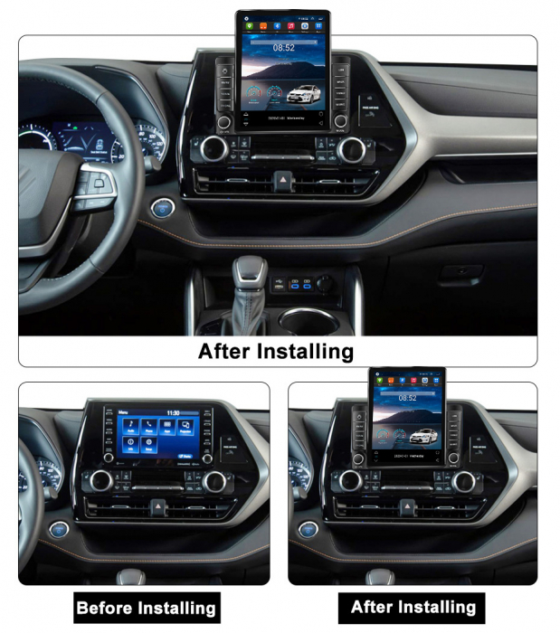 Navigatie dedicata Toyota Highlander Kluger 2022,Tesla Style, ANDROID 13,Carplay&Android Auto, 10 inch , 8+128GB, Internet, Aplicatii, Waze, GPS [3]