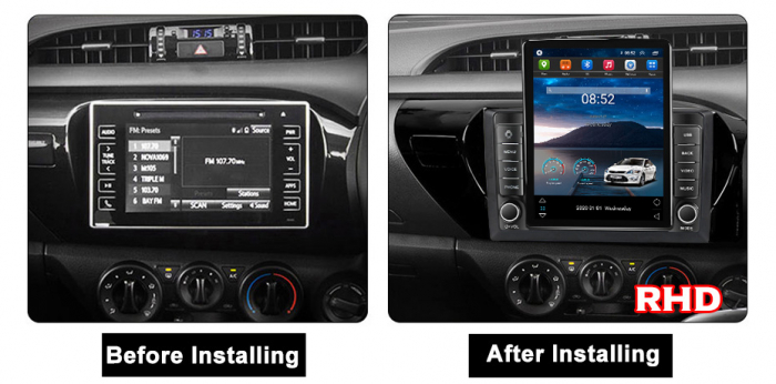 Navigatie dedicata Toyota Hilux 2015-2020,Tesla Style, ANDROID 13,Carplay&Android Auto, 10 inch , 8+128GB, Internet, Aplicatii, Waze, GPS [3]