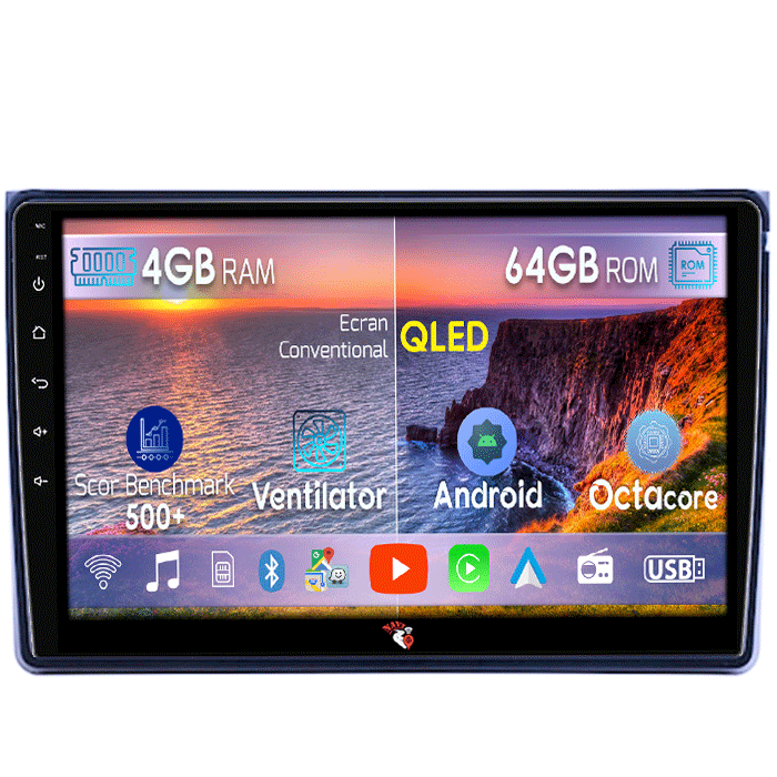 Navigatie dedicata Toyota Isis, 4GB RAM 64GB ROM, Octacore, Android 14, Display QLED 9", DSP, Carplay&Android Auto, SIM 4G, Ventilator Activ [1]