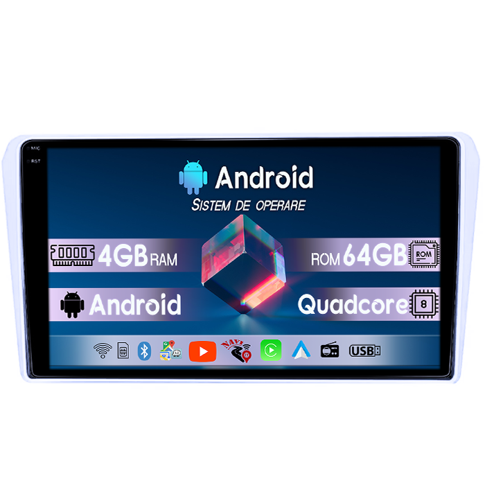 Navigatie dedicata Toyota Isis, 4GB RAM 64GB ROM, Quadcore, Android 14, Display QLED 1K, 9", DSP, Carplay&Android Auto, , Suport camere AHD [4]