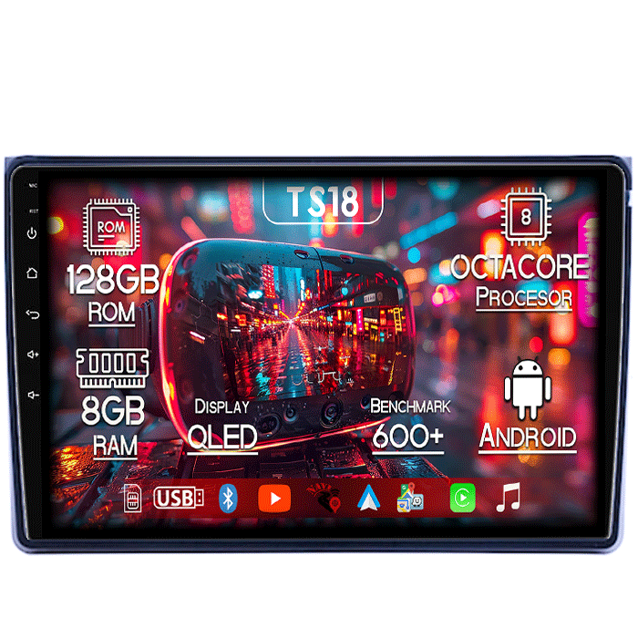 Navigatie dedicata Toyota Isis, 8GB RAM 128GB ROM, Octacore, Platforma TS18, Android 14, Display QLED 10”, Suporta camera 360º, DSP, Carplay&Android Auto, SIM 4G, Ventilator Activ [1]