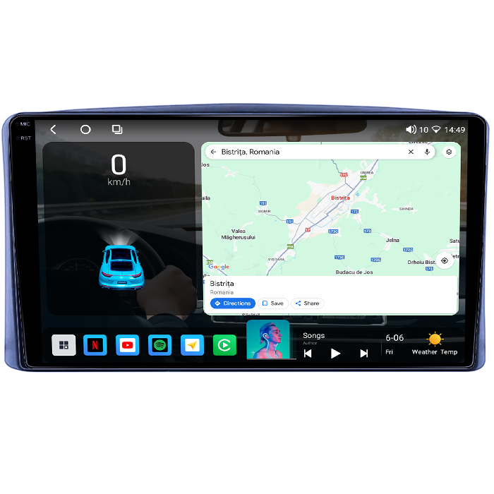 Navigatie dedicata Toyota Land Cruiser 100 1998-2007, 4GB RAM 32GB ROM, Octacore, Android 14, Display QLED 1K 9", DSP, Carplay&Android Auto, SIM 4G, Bluetooth, Ventilator Activ [2]