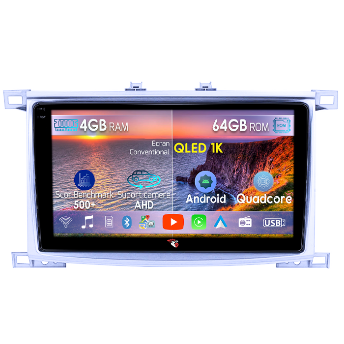 Navigatie dedicata Toyota Land Cruiser 100 2002-2007, 4GB RAM 64GB ROM, Octacore, Android 14, Display QLED 1K 10", Carplay&Android Auto, SIM 4G, Ventilator Activ [1]