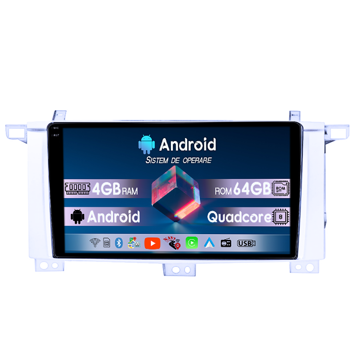 Navigatie dedicata Toyota Land Cruiser 2005, 4GB RAM 64GB ROM, Quad Core, Display 9" QLED 1K, Carplay, Android 14, Bluetooth, Magazin Play, Suport Camere AHD [1]