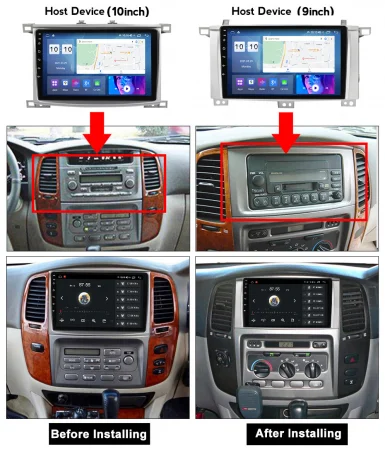 Navigatie dedicata Toyota Land Cruiser 2005, 4GB RAM 64GB ROM, Quad Core, Display 9" QLED 1K, Carplay, Android 14, Bluetooth, Magazin Play, Suport Camere AHD [2]