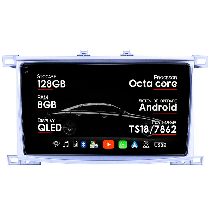 Navigatie dedicata Toyota Land Cruiser 2005, 8GB RAM 128GB ROM, Octacore, Platforma TS18, Android 14, Display QLED 9", Suporta camera 360", DSP, Carplay&Android Auto, SIM 4G, Ventilator Activ [1]