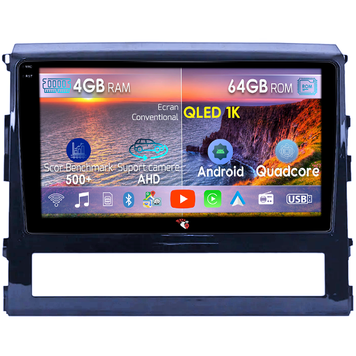 Navigatie dedicata Toyota Land Cruiser 2015+, 4GB RAM 64GB ROM, Octacore, Android 14, Display QLED 1K 9", Carplay&Android Auto, SIM 4G, Ventilator Activ [1]