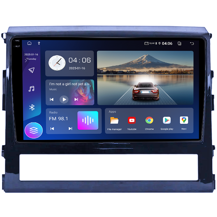 Navigatie dedicata Toyota Land Cruiser 2015,4GB RAM 64GB ROM, Quad Core, Display 9" QLED 1K, Carplay, Android 14, Bluetooth, Magazin Play, Suport Camere AHD [2]