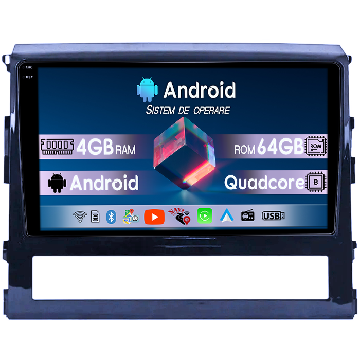 Navigatie dedicata Toyota Land Cruiser 2015,4GB RAM 64GB ROM, Quad Core, Display 9" QLED 1K, Carplay, Android 14, Bluetooth, Magazin Play, Suport Camere AHD [1]