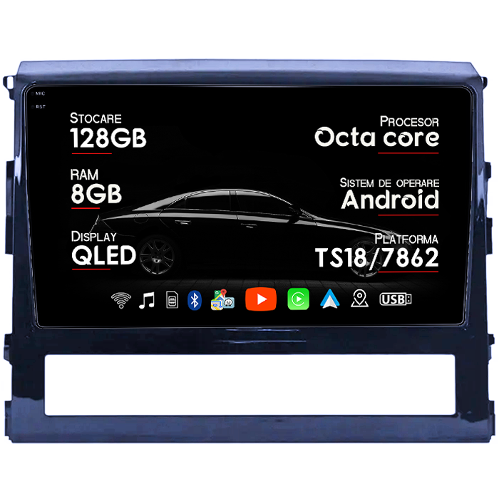 Navigatie dedicata Toyota Land Cruiser 2015+, 8GB RAM 128GB ROM, Octacore, Platforma TS18, Android 14, Display QLED 9", Suporta camera 360", DSP, Carplay&Android Auto, SIM 4G, Ventilator Activ [1]