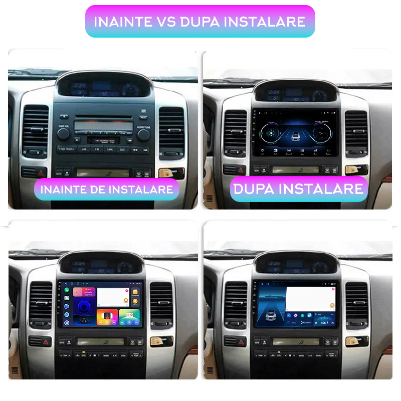 Navigatie dedicata Toyota Land Cruiser J120 Prado 2003-2009, 8GB RAM 128GB ROM, Octacore, Platforma TS18, Android 13, Display QLED 9”, Suporta camera 360º, DSP, Carplay&Android Auto, SIM 4G, Ventilato [3]