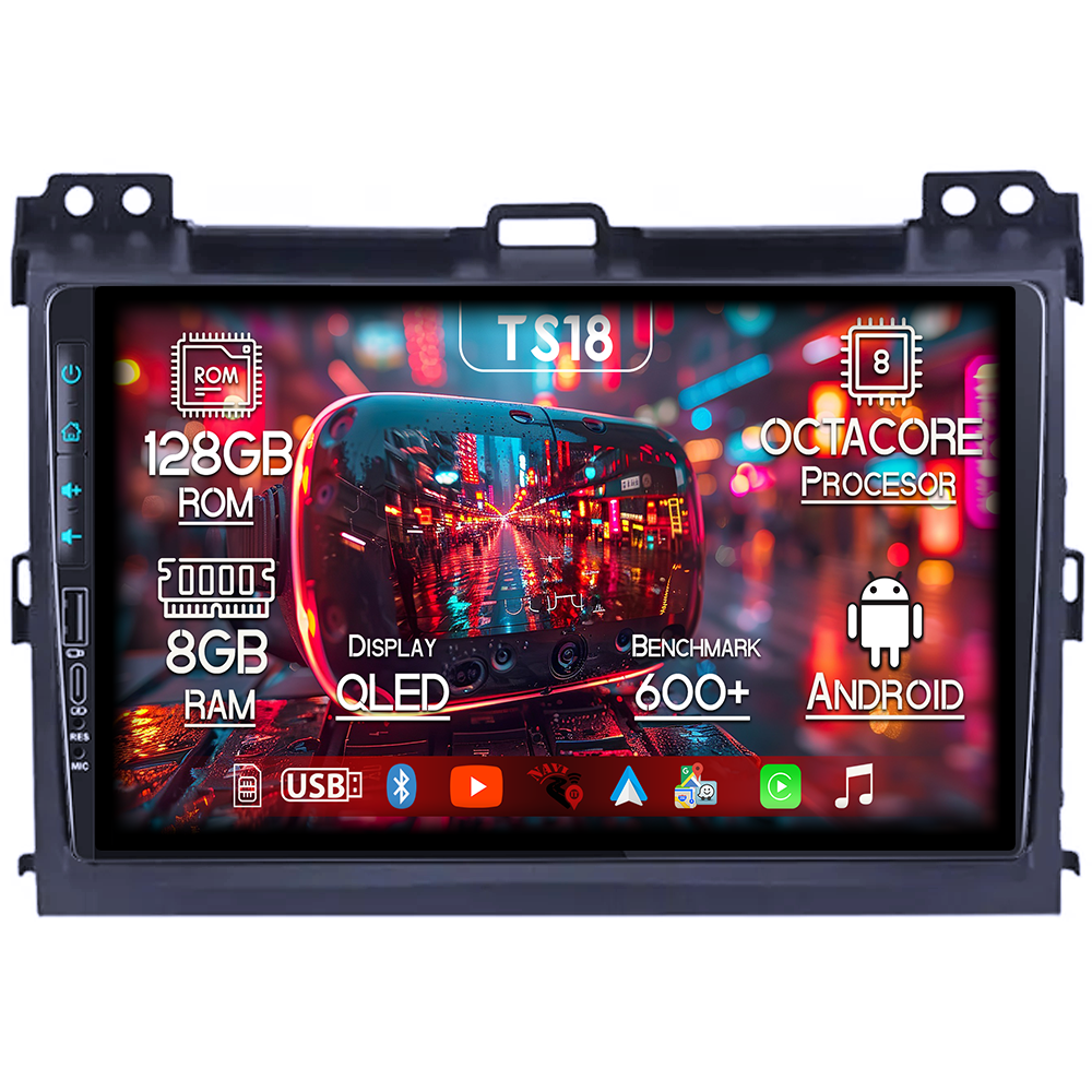 Navigatie dedicata Toyota Land Cruiser J120 Prado 2003-2009, USB&Butoane fizice frontale, Platforma TS18, 9 Inch, 8GB RAM 128GB ROM, Octacore, Android 14, Android Auto&Carplay [1]