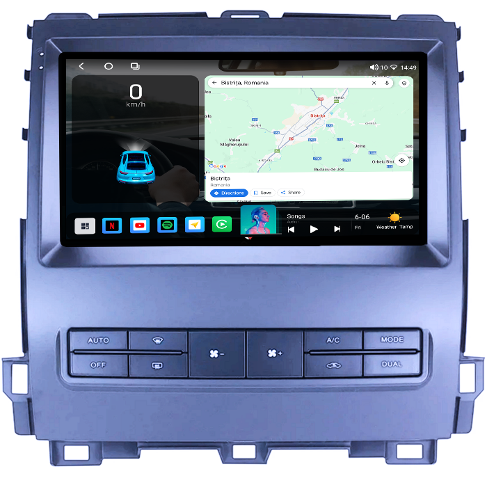 Navigatie dedicata Toyota Land Cruiser PradoLexus GX470 GX 470 J120 2002-2009, 4GB RAM 64GB ROM, Octacore, Android 14, Display QLED 1K 9", Carplay&Android Auto, SIM 4G, Ventilator Activ [2]