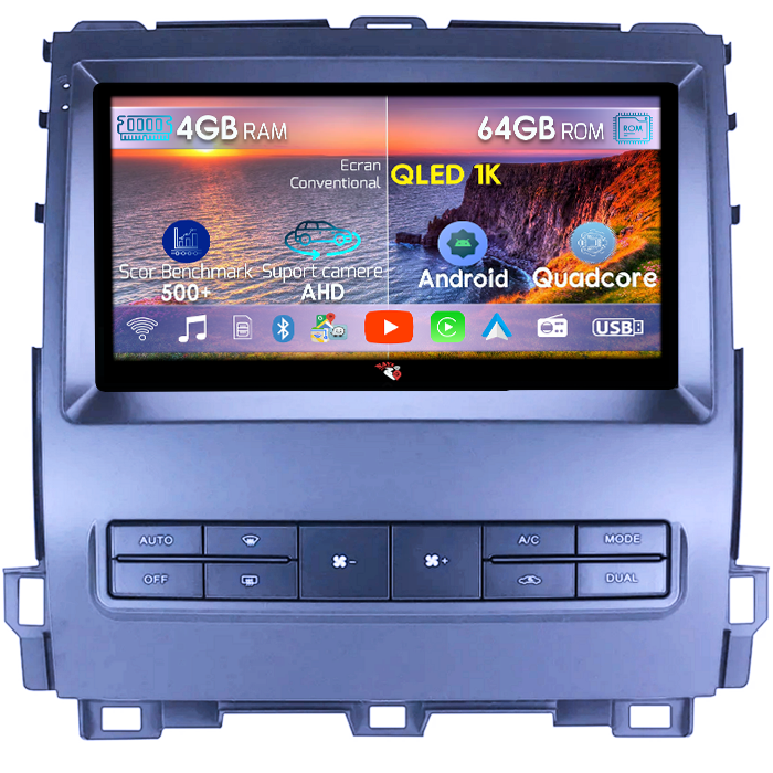 Navigatie dedicata Toyota Land Cruiser PradoLexus GX470 GX 470 J120 2002-2009, 4GB RAM 64GB ROM, Octacore, Android 14, Display QLED 1K 9", Carplay&Android Auto, SIM 4G, Ventilator Activ [1]